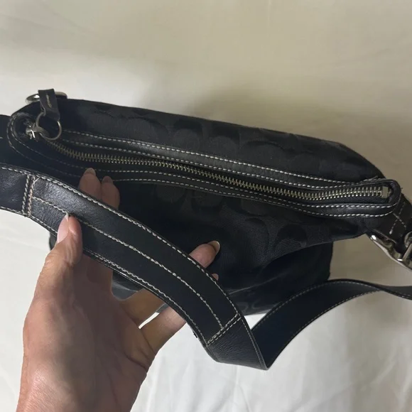 Coach Signature Jacquard Black Crossbody Bag Style 9362 - Picture 10 of 14